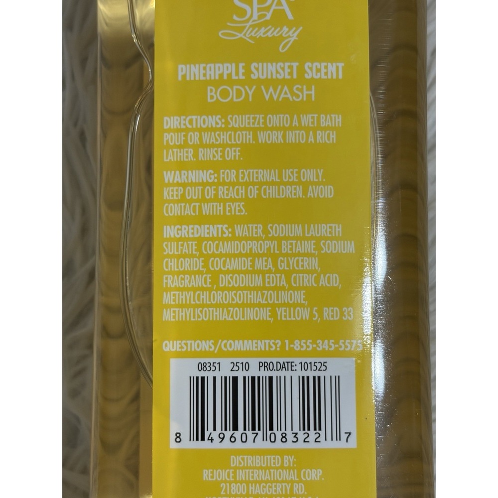 Spa Luxury Pineapple Sunset Scent Body Wash, Body‎ Mist, Body Lotion Set/3 - Picture 8 of 13